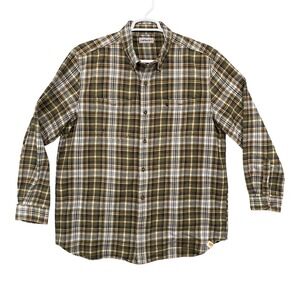 Carhartt Men's‎ Plaid Flannel Long Sleeve Work Shirt Green Brown Size 2XL